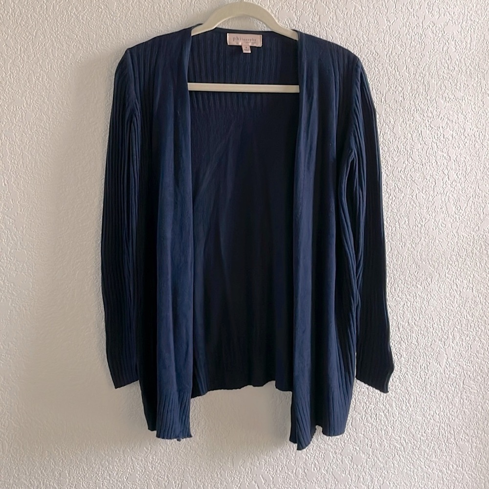 Philosophy Open Cardigan Lightweight Navy Blue Small